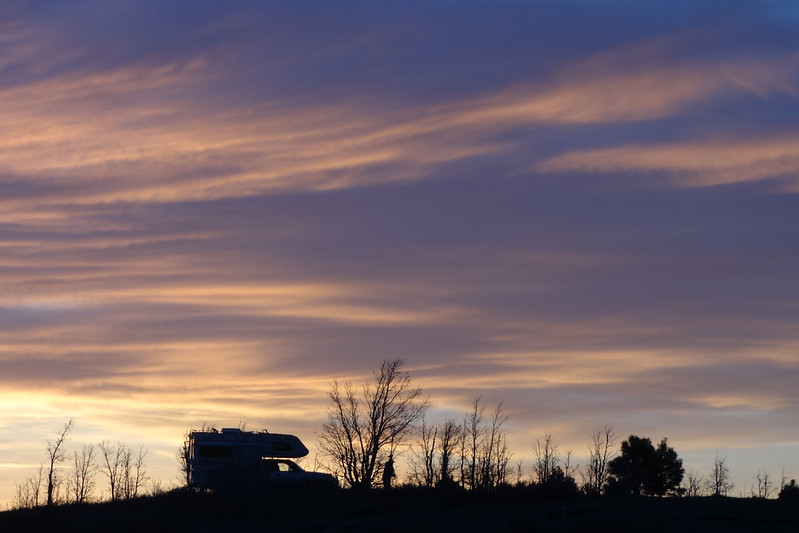 RV at sunset